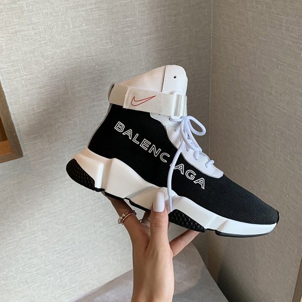 

french brand luxuries shoes with calfskin leather sneaker couples casual shoes fashion air basketball shoes with box -17, Black