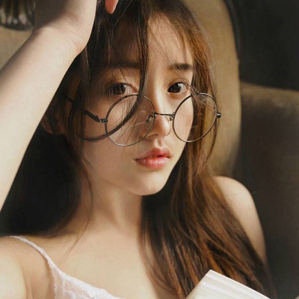 

fashion retro round circle eyeglasses original clear lens eye glasses 2 styles
