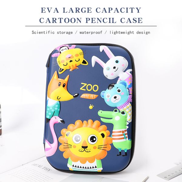 

3d animal pencilcase cartoon cute school eva safety odorless kids multi-functional pencil case for children