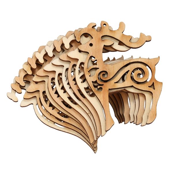 

pack of 10 christmas wood chip tree ornaments hanging decoration for kids gifts