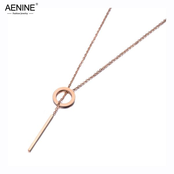 

aenine bohemia stainless steel round strips necklaces jewelry trendy rose gold chain chokers necklace for women girls an19015, Silver