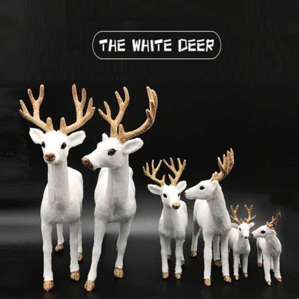 2019 15cm White Deer Christmas Decor Reindeer Kid Doll Decor Home