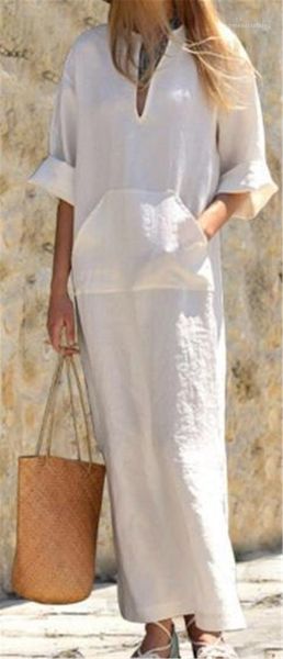 

повседневные платья глубокий v образным вырезом пуловер женские свободные платья чистый цвет дамы макси платья с раздвоенной весной женские, Black;gray