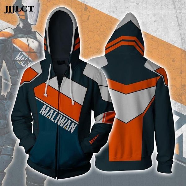 

hyperion borderlands 2 maliwan hoodie толстовка костюм на молнии пальто хэллоуин новый косплей с капюшоном молния 3d печати толстовки, Black