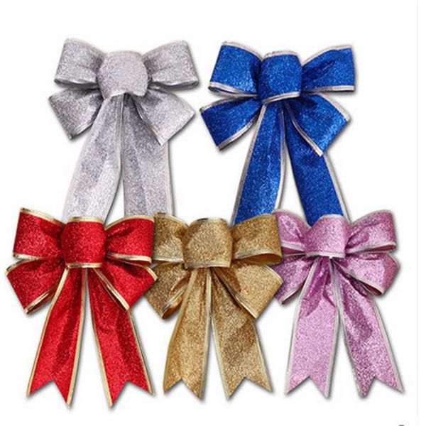 

1pc christmas pendant romantic rosette hanging charm ribbon party decoration christmas decorations for home tree ornament n07