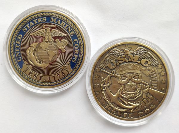 

непревзойденные цены морской пехоты сша - доспехи бога - usmc challenge coin, сувенирные подарки бесплатная доставка