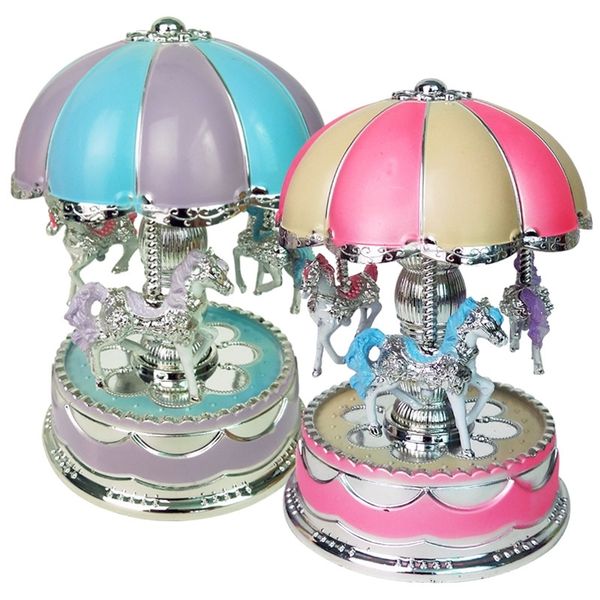 

merry-go-round carousel music box toy swivel glowing carousel horse electronic music box wedding birthday gifts home decor