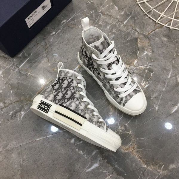 

2020 selling new luxury woman's low walking sneaker in oblique embroidered canvas high sneaker women's lace-up casual shoes 36-45