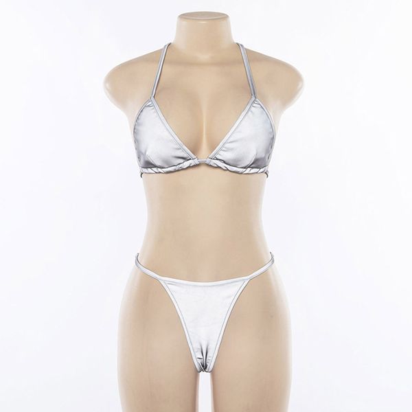 

women's summer reflective lace thong suit 3.06, White
