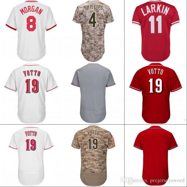 

#19 Joey Votto Jersey Cincinnati Mens 6 Billy Hamilton 4 Cliff Pennington 21 Michael Lorenzen 37 David Hernandez Baseball Jerseys