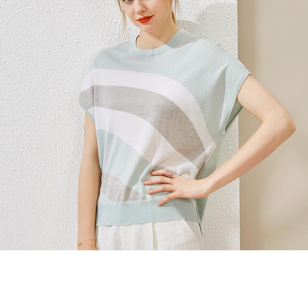 

women's rippled striped sweater wool sweater 2020, White