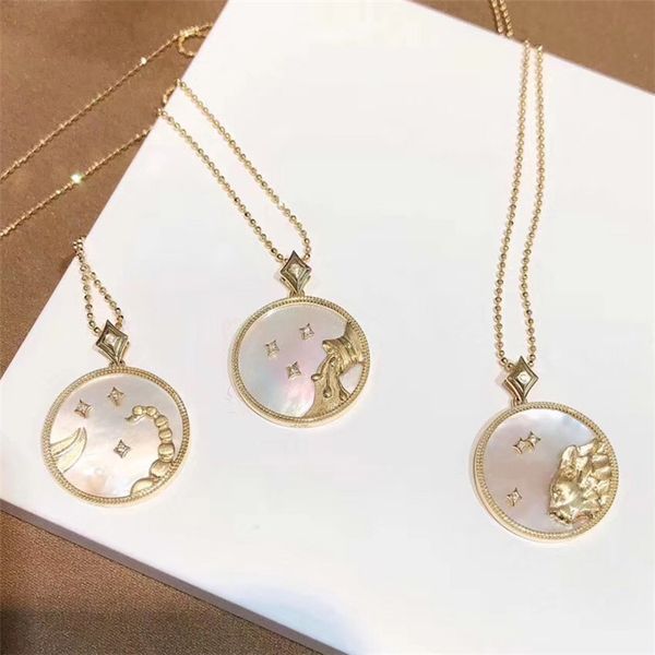 

twelve constellation s925 sterling silver pearl necklace female
