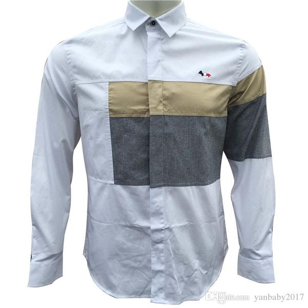 

wholesale- brand spring cotton men shirt casual solid long sleeve slim fit blouse harmont blaine blouses dress shirts clothing, White;black