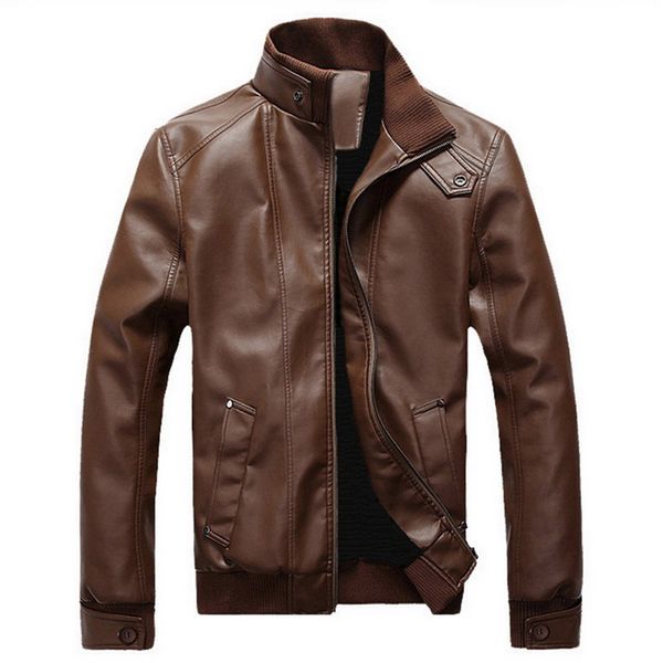 

2019 men's leather jackets motorcycle pu jacket male spring autumn casual leather coats slim fit mens clothing plus size, Black