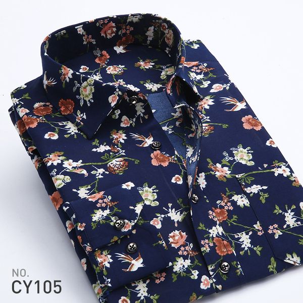 

2019 retro floral printed man casual shirts fashion classic men dress shirt breathable men's long sleeve brand clothing, White;black