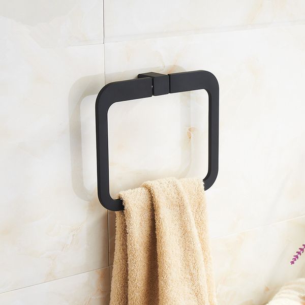 

bathroom black square towel ring wall mount decorative towel ring bath hand towel ring