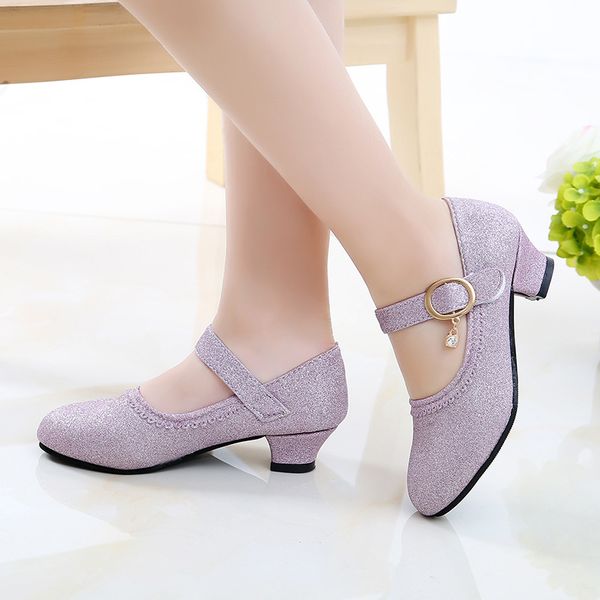 

children girls shoes spring/autumn kids baby leather shoes high-heeled princess girls sneakers fashion performance, Black;grey