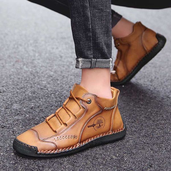 

men ankle boots quality leather winter boots men plush snow shoes fashion keep warm fur man boot shoes big size 48, Black