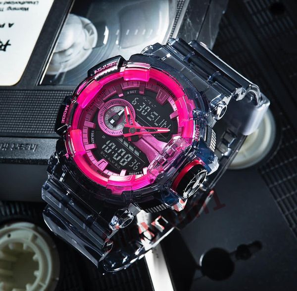 

2019 Нового прибытия Мужских часов прозрачного ремень светодиодных цифровых военн