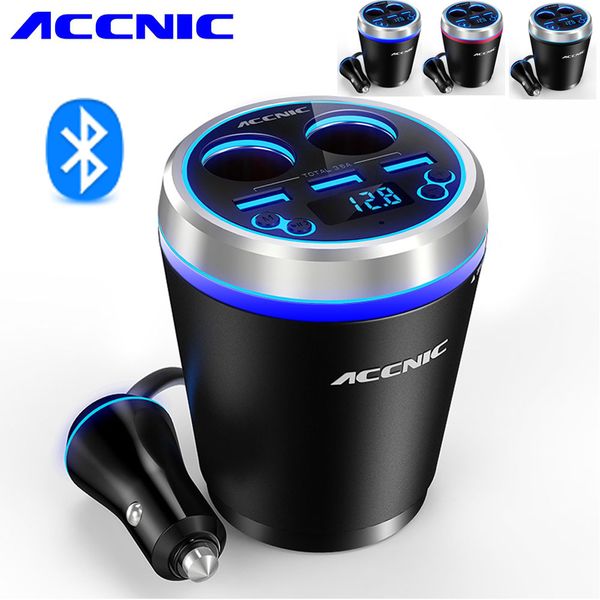 

original accnic c1 fm transmitter usb car kit cigarette lighter splitter adapter usb car bluetooth micro /tf sd music mp3 player