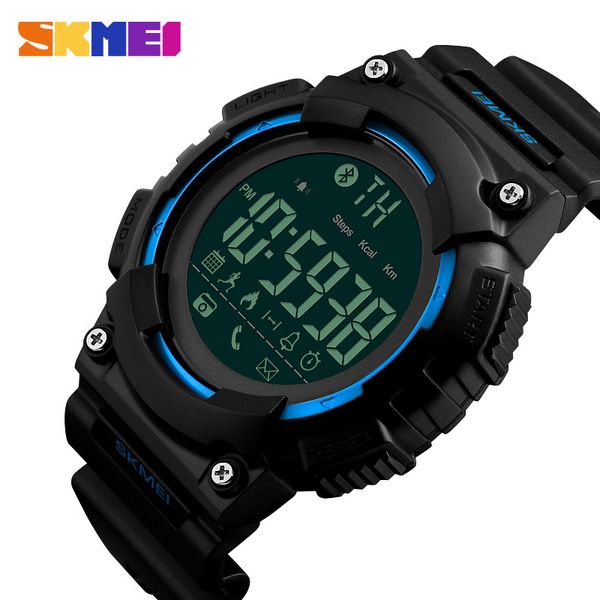 

skmei smart watch men multifunction 5bar waterproof calories bluetooth watches pedometer digital watch reloj hombre 1256, Slivery;brown