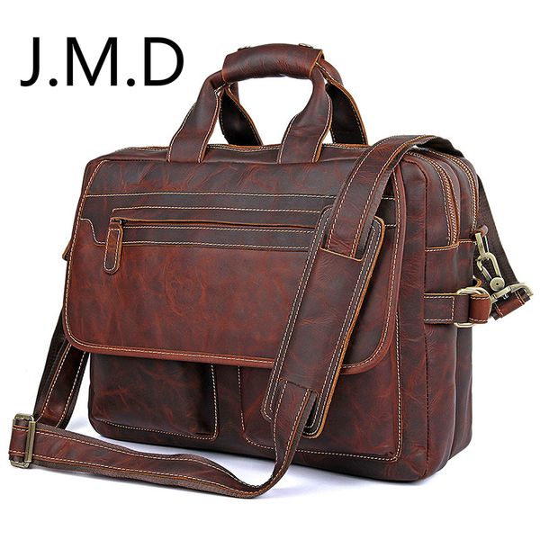

j.m.d low price rare genuine cow leather men's briefcase lapmessenger bag handbag 7085