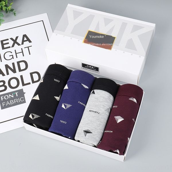 

6jh9z cotton summer youth comfortable breathable boxed men's cotton boxer summer men's youth boxer underwear comfortable breathabl, Black;white