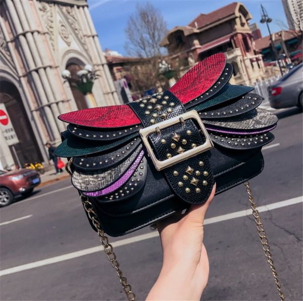 

woman new fashion rivet chain small square bag versatile contrast color shoulder bags cross body ph-cfy20060820