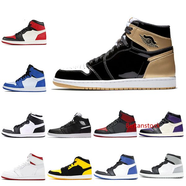 

wholesale mid og 1 3 men basketball shoes 1s bred toe banned chicago game royal shattered backboard homage to home sports sneakers