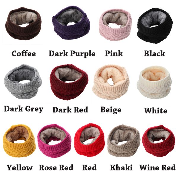 

women solid chunky cable o ring knitted wool scarf snood infinity neck warmer cowl collar circle crochet winter warm, Blue;gray