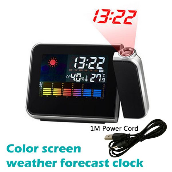 

led digital projection alarm clock temperature desk time date display projector calendar usb charger table led clock