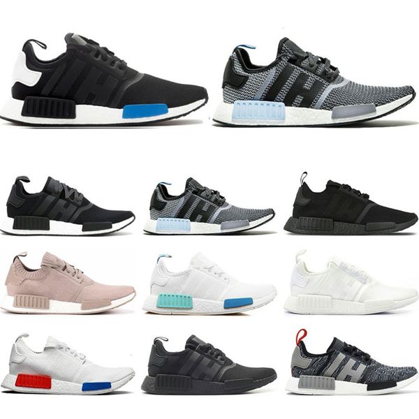 

2019 мода nmd r1 primek классический oreo тройной черный белый розовый серый кроссовки для мужчин женщины runner тренер спорт sneaker размер, Black
