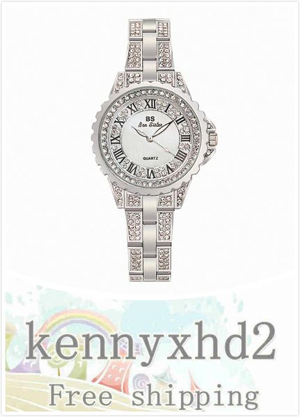 

new korean selling chain watch high-end chain watch full diamond women's watch fa1533, Slivery;brown