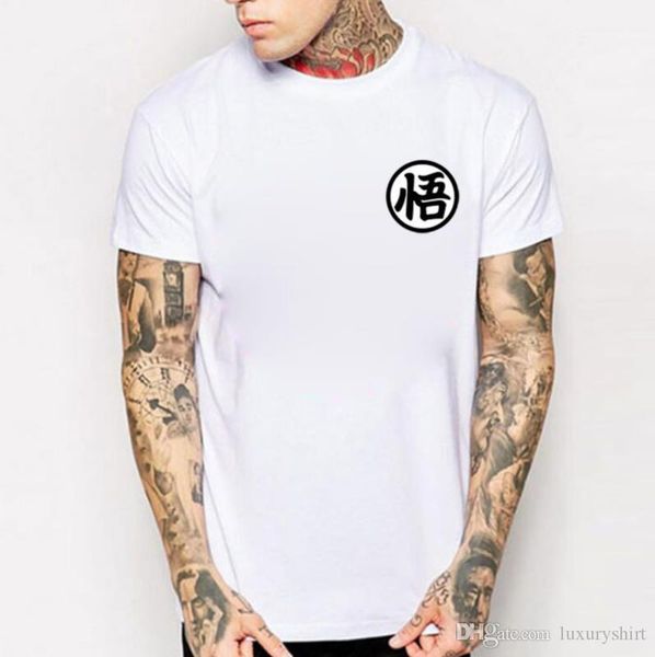 

dragon ball men t shirts summer short sleeved o-neck simple teenager hombres tshirts, White;black