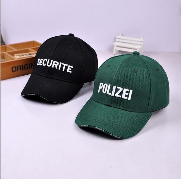 

fashion security embroidery vetements baseball cpas men 2017 green hats hip hop streetwear snapback cap man summer hats, Black;white
