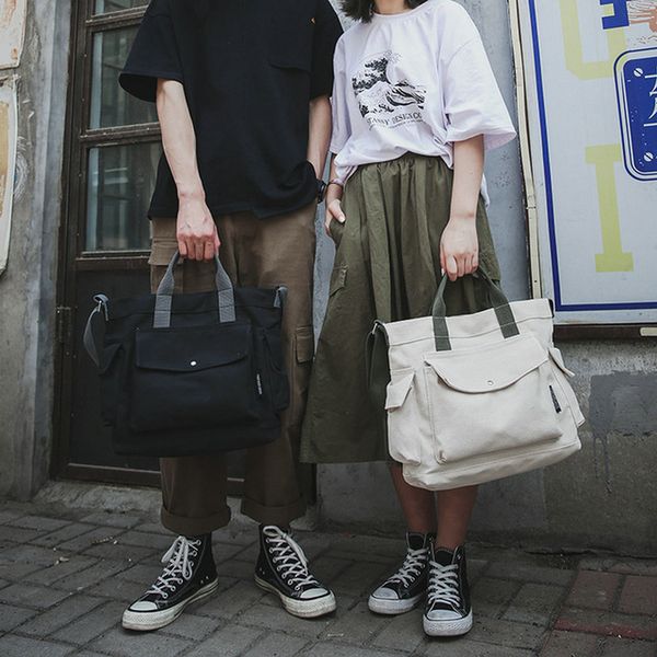 

crossbody shoulder bag men's canvas bag tote large capacity thick student female casual tide canvas bags b45-88