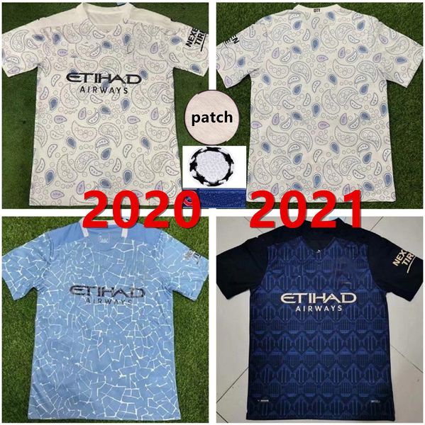 

2020 2021 sterling de bruyne kun aguero manchester soccer jersey city 20 21 jersey football shirt men kids kit sets uniform, Black;yellow