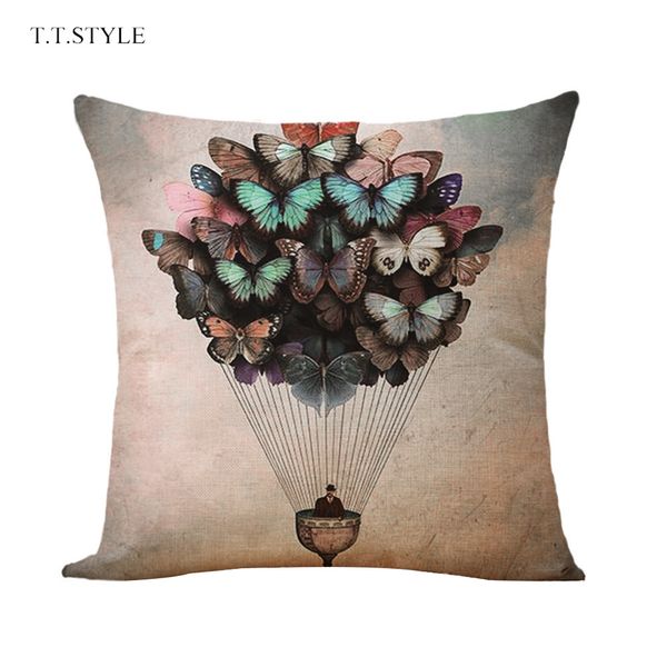 

t.t.style air balloon pattern cotton linen pillow cover