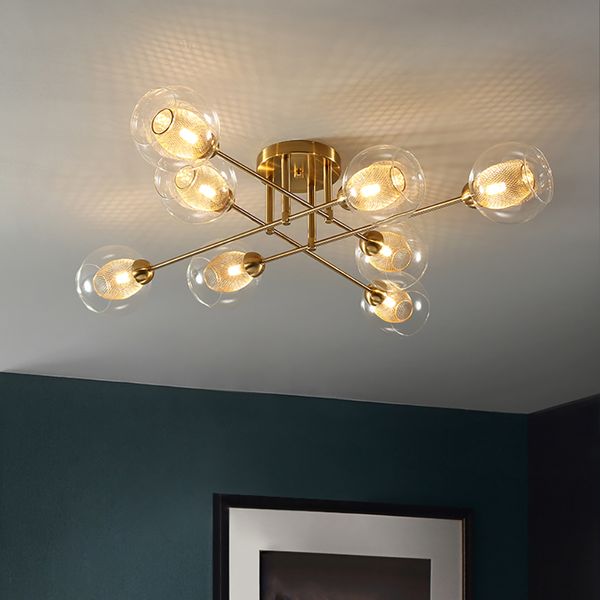 

youlaike led molecular chandelier loft nordic dome lamp simple wrought iron glass lamp living room hanglamp dining room lights