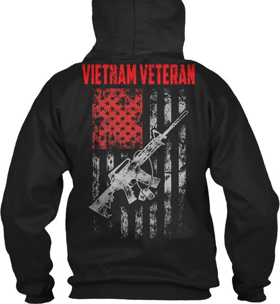

men hoodie long sleeve vietnam veteran flag of american(2) women streetwear, Black