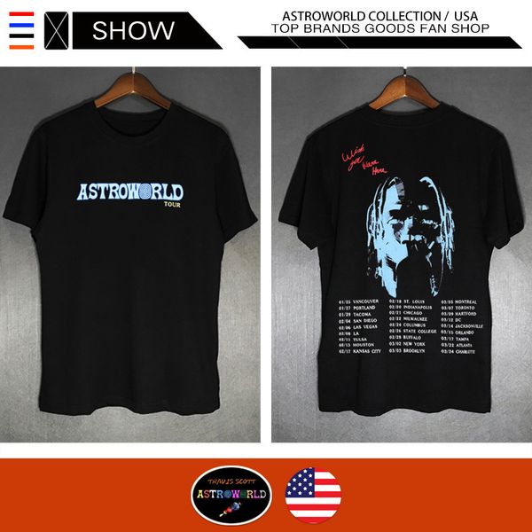 

brand travis scott astroworld tour smile earth men and women short sleeve t shirt, White;black