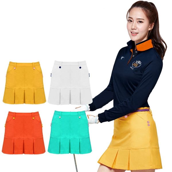 

women a-lined golf skirt badminton table tennis short skirts ladies pleated short skirt pocket sports golf clothing d0670, Black;red