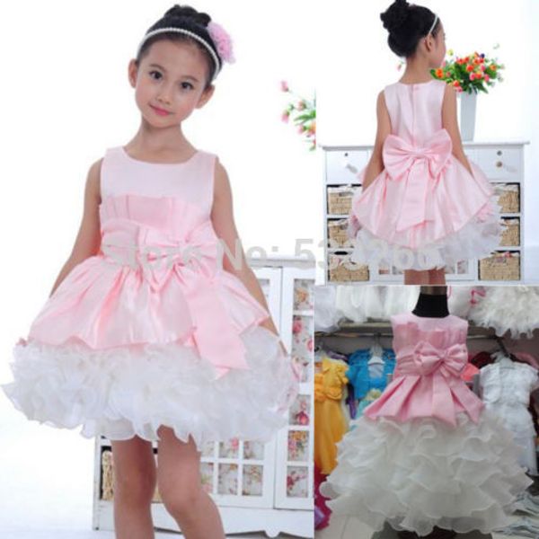 

christening gown wedding prom baby bridesmaid flower girls kids princess dresses, Red;yellow