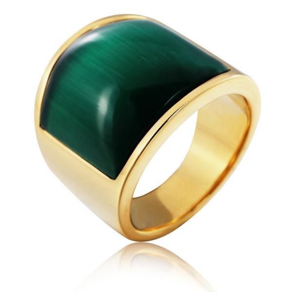 

jewelry tianium steel rings opal large gold color band rings for men fashion of shipping, Silver