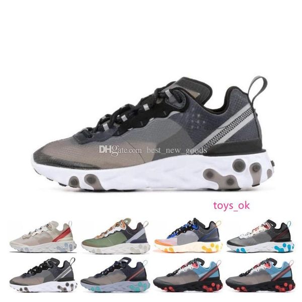 

designer 2019 epic react element 87 running shoes for men women white black neptune green blue trainer breathable sports sneaker size 36-45