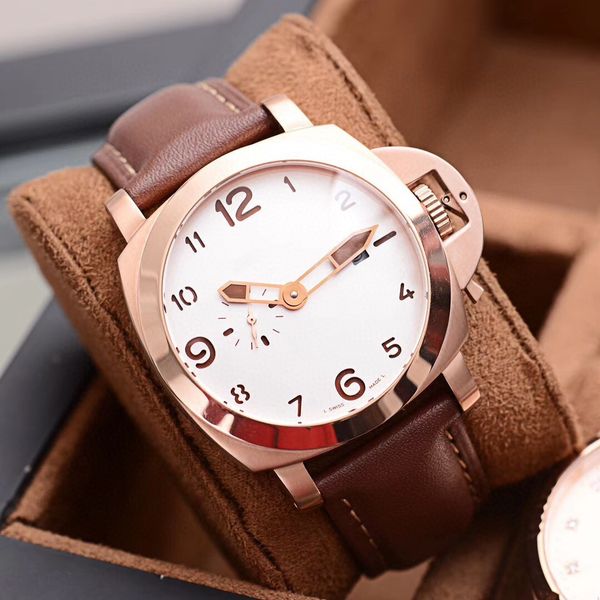 

watch leather strap men wristwatches automatic movement 316 stainless steel male wristwatch gifts, Slivery;brown