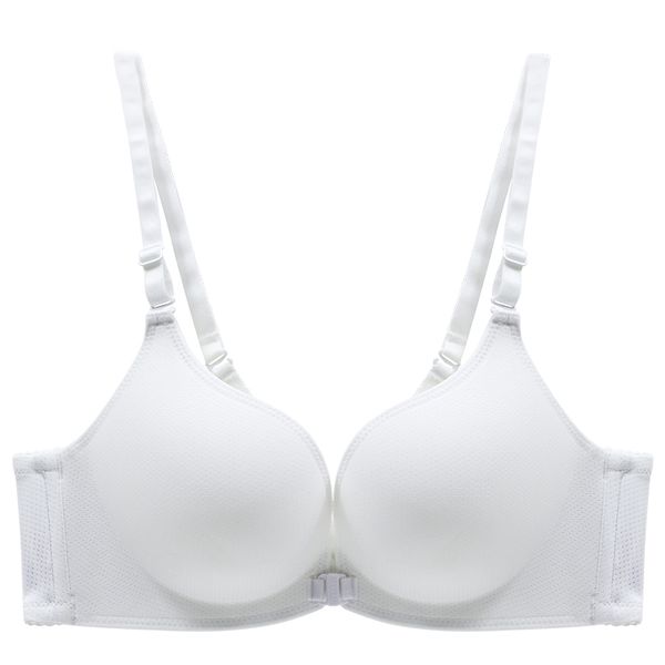 

paerlan small busts white bra wire delicate underwear seamless front closure gathered adjusted-straps bra, Red;black
