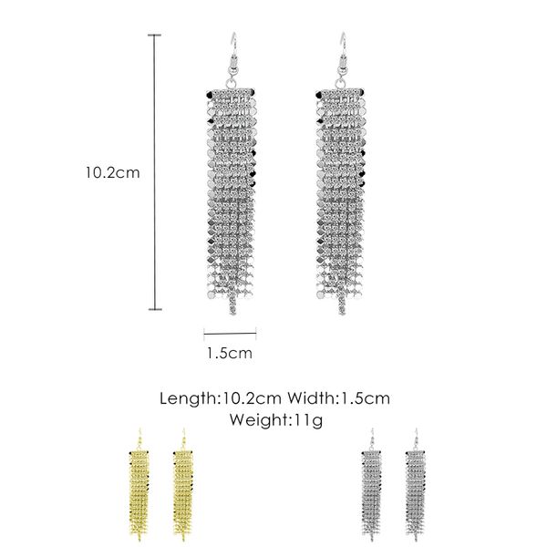 

wild temperament cold wind long paragraph pendant earrings female exaggerated earrings female, Silver