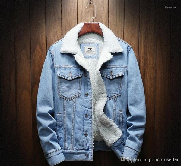 

designer jacket autumn mens fashion lapel neck fleece jean jacket casual mens jacket plus size mens, Black;brown