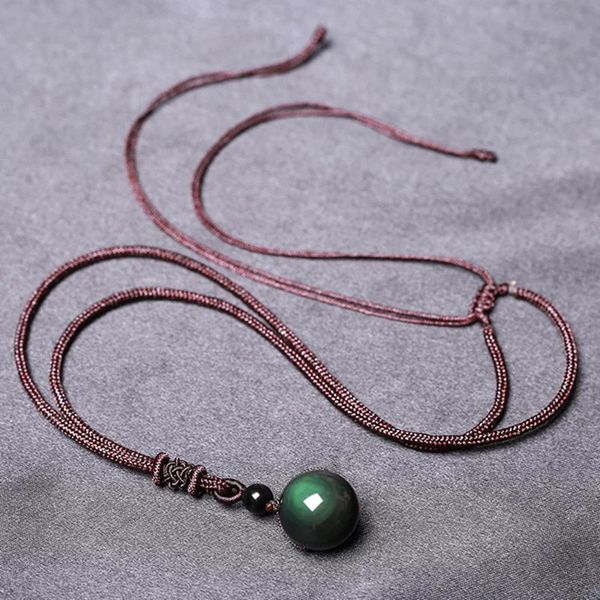 Forma-ainbow Transferência Eye Beads Bola Pedra Natural Pingente amor afortunado Crysta colar de pingente de amuleto Jóias
